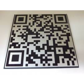 Naamplaat met eigen QR code Aluminium RVS look