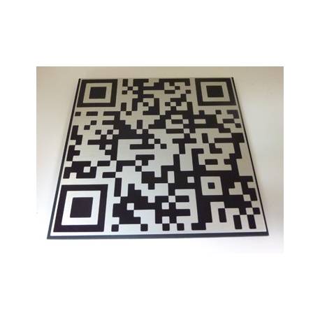 Naamplaat met eigen QR code Aluminium RVS look