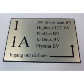RVS look Bedrijfsnaambord ingang