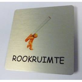 Pictogram Rookruimte Aluminium RVS look