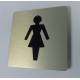 Pictogram Toilet dames Aluminium RVS look
