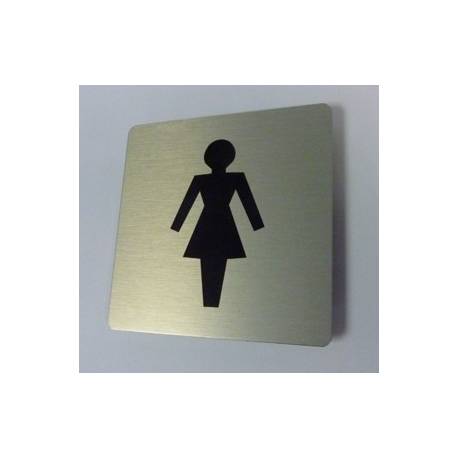 Pictogram Toilet dames Aluminium RVS look