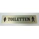 Pictogram tekstbordje toiletten Aluminium RVS look