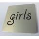 Pictogram met tekst girls Aluminium RVS look