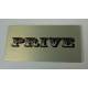 Pictogram tekstbordje 15 x 15 cm prive Aluminium RVS look