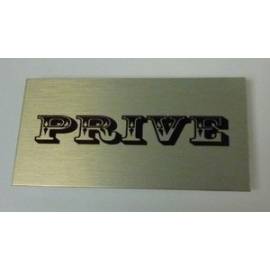 Pictogram tekstbordje 15 x 15 cm prive Aluminium RVS look