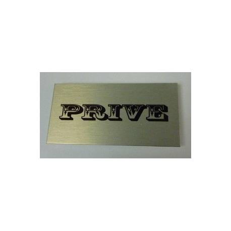 Pictogram tekstbordje 15 x 15 cm prive Aluminium RVS look