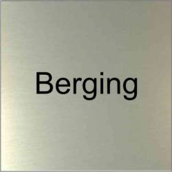 Naambord voor berging Aluminium RVS look 15 x 15 cm