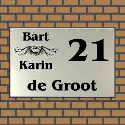 RVS look Naambordje 12 x 8 cm hartje degroot