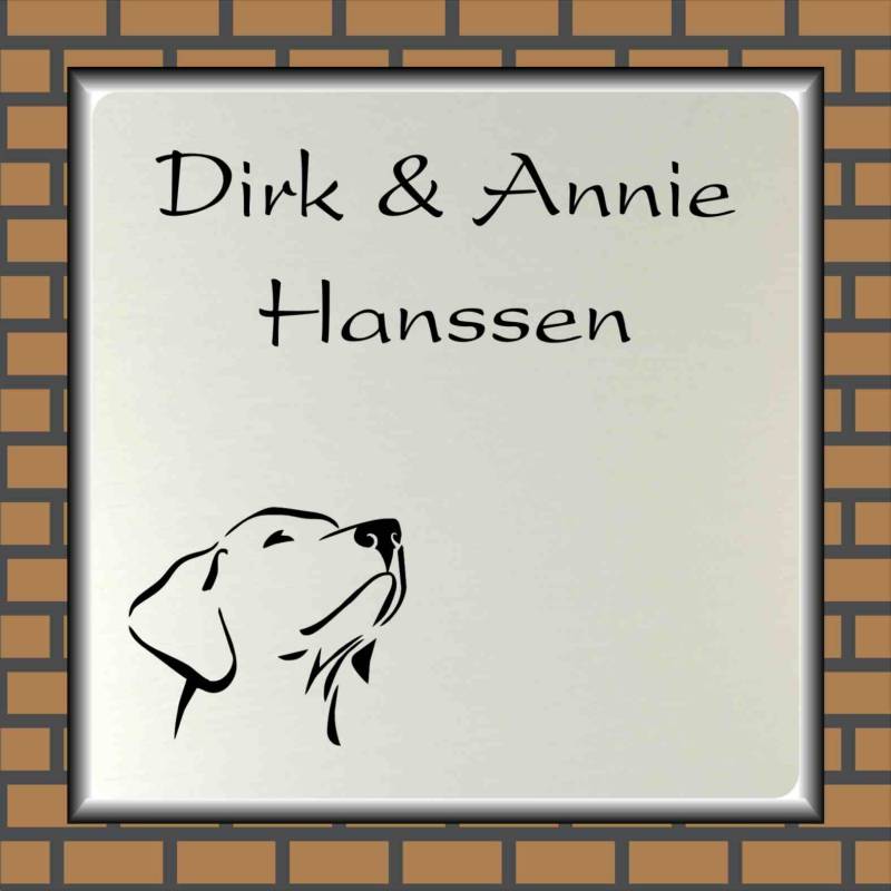 stuk D.w.z Architectuur Naambordjes, naamborden, naamplaten, naambord afbeelding hond.